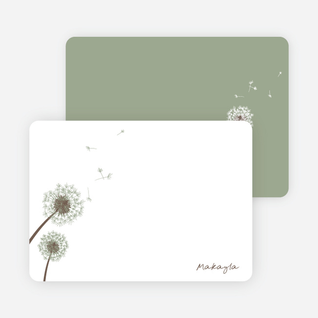Note Cards: ‘Classic Dandelions’ cards. - Celadon