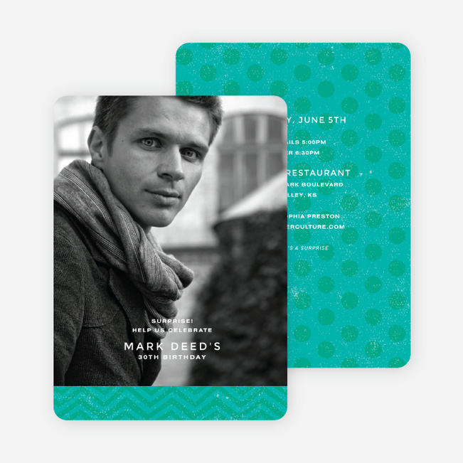 Vintage Pattern, Charming Party Invitations - Green