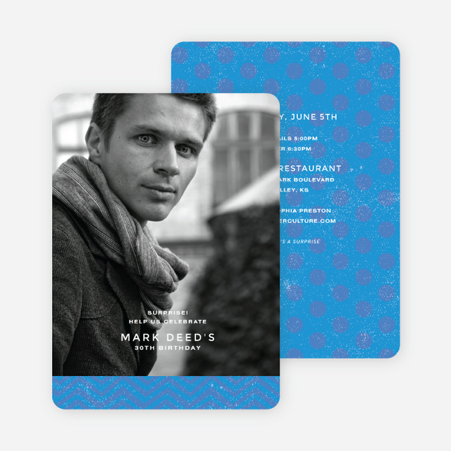 Vintage Pattern, Charming Party Invitations - Blue