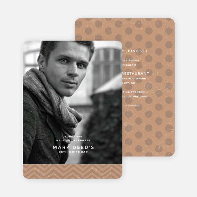 Vintage Pattern, Charming Party Invitations - Brown