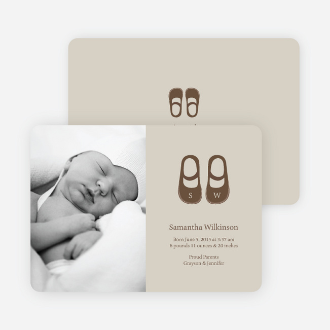 Baby’s Got a New Pair of Shoes Photo Baby Announcements - Bleachedwood