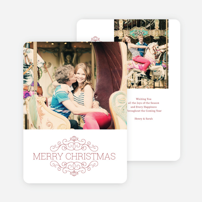 Chic Merry Chistmas Cards - Red