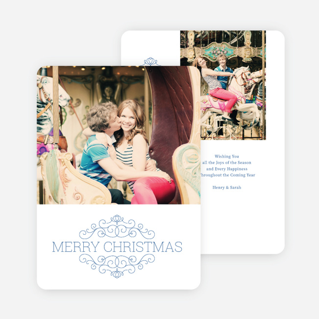 Chic Merry Chistmas Cards - Blue