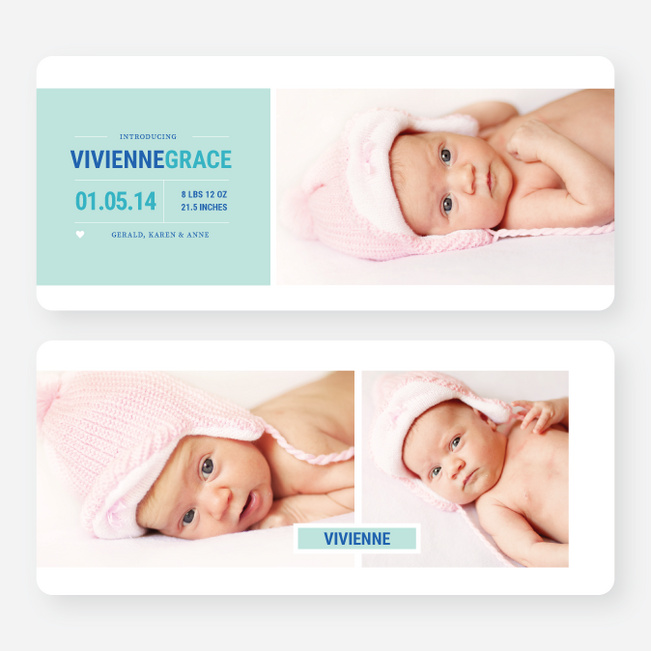 Introducing Your Baby Announcements - Blue