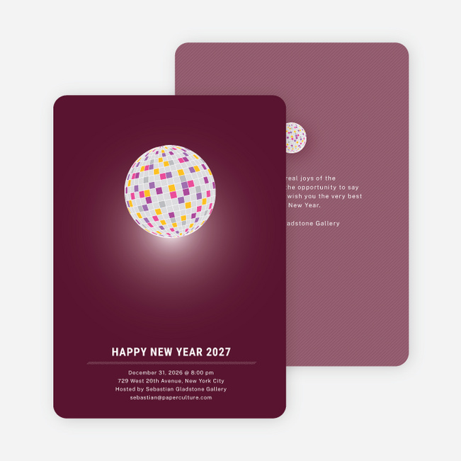 New Year’s Party Invitation - Maroon