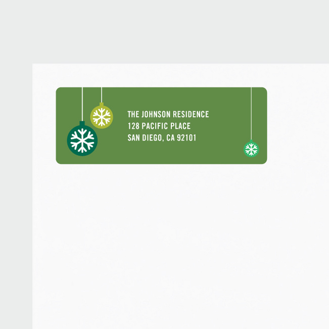 Ornaments Matching Address Labels - Green