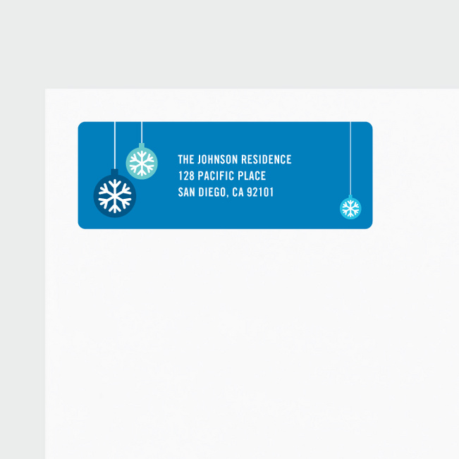 Ornaments Matching Address Labels - Blue