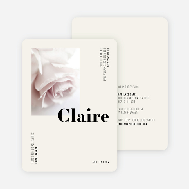 Royal Rose Bridal Shower Invitations - Beige