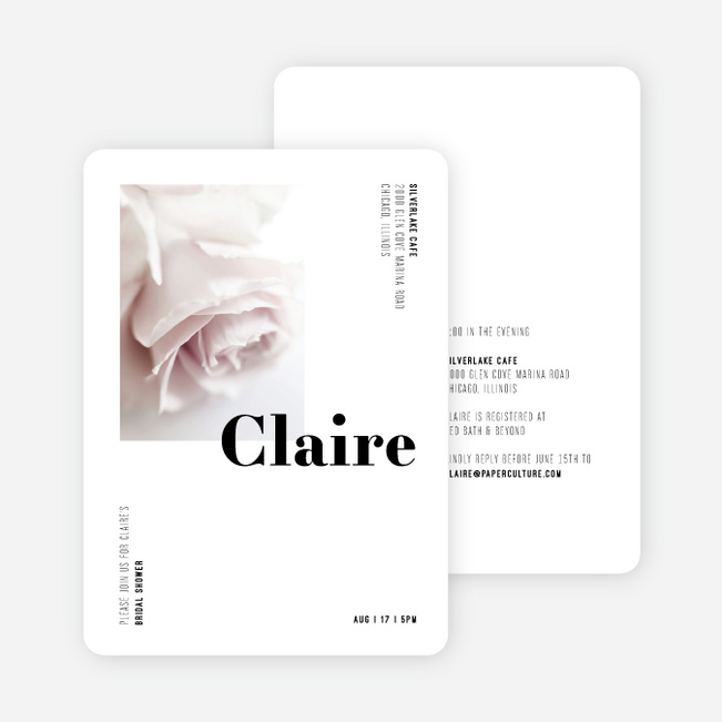 Royal Rose Bridal Shower Invitations - White