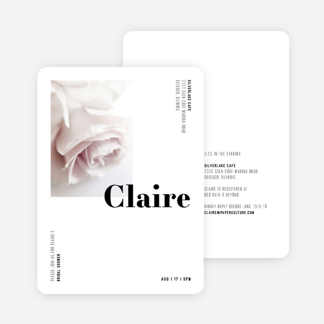 Royal Rose Bridal Shower Invitations - White
