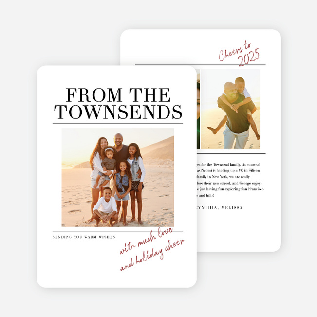 Extra Extra Holiday Cards and Invitations - Red