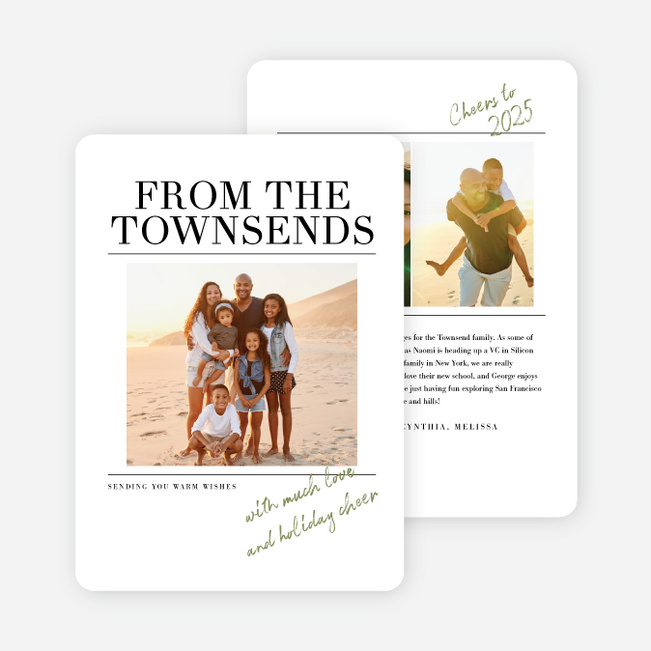 Extra Extra Holiday Cards and Invitations - Green
