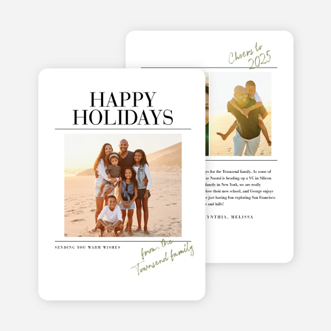Extra Extra Holiday Cards and Invitations - Green