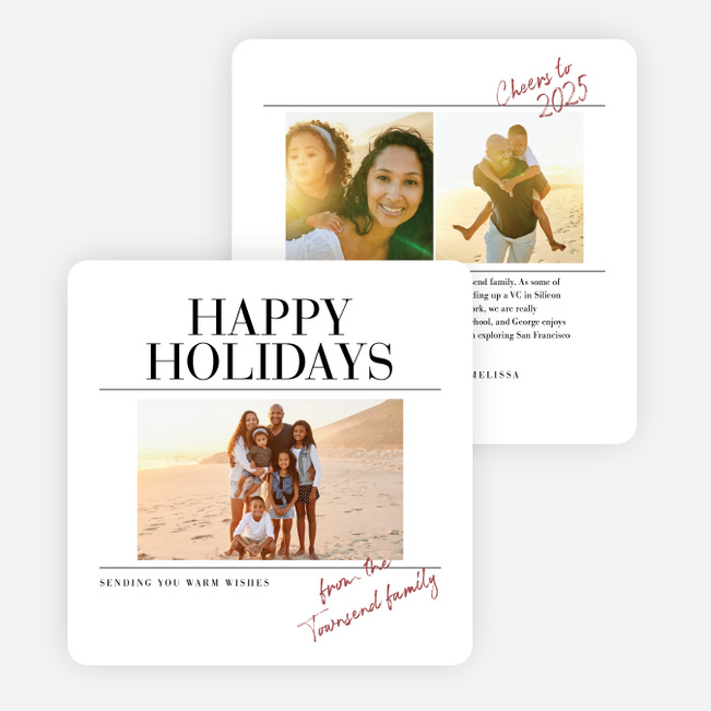 Extra Extra Holiday Cards and Invitations - Red