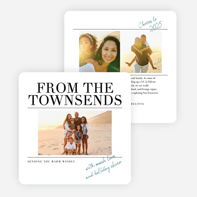 Extra Extra Holiday Cards and Invitations - Blue