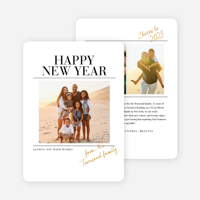 Extra Extra New Year Cards and Invitations - Yellow