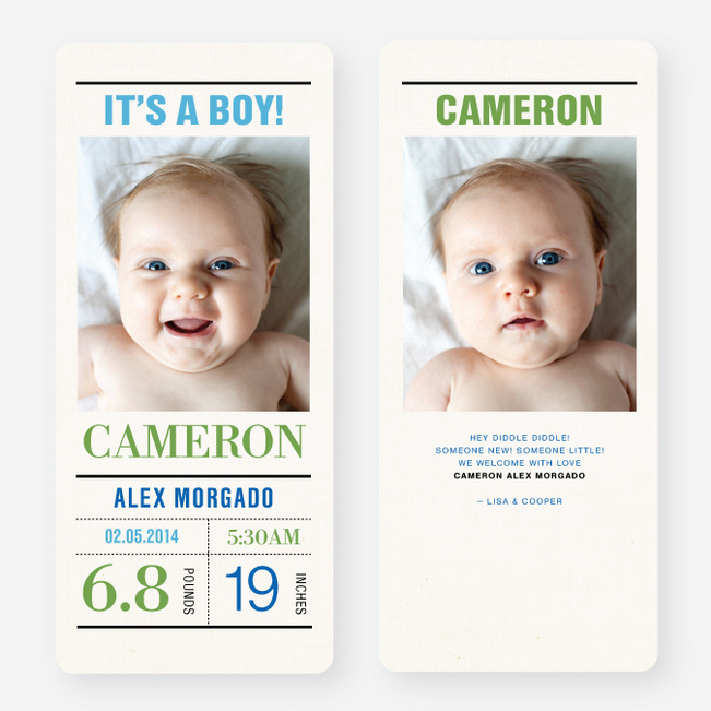 Headliner Birth Announcements - Blue