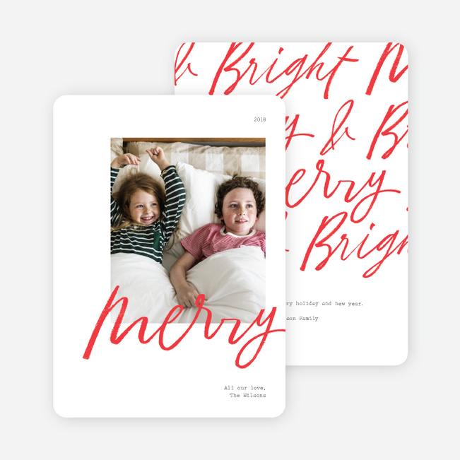 Merry All Around Christmas Photo Cards & Holiday Photo Cards - Red