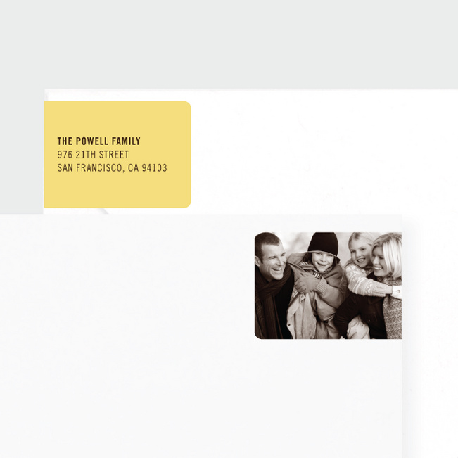 Photo Wrap Behind Return Address Labels - Yellow
