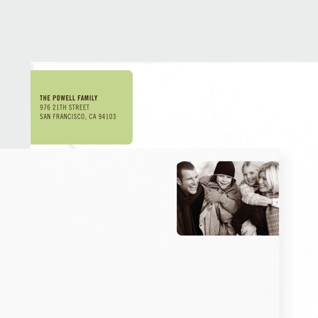 Photo Wrap Behind Return Address Labels - Green