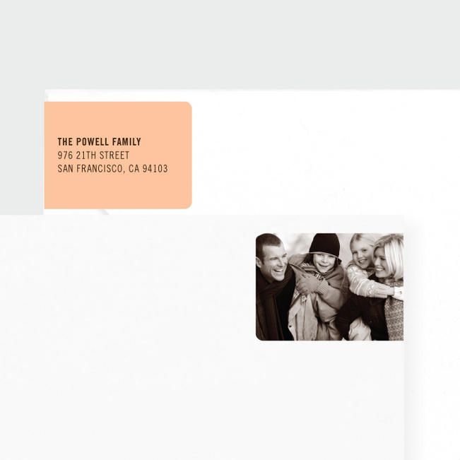 Photo Wrap Behind Return Address Labels - Orange
