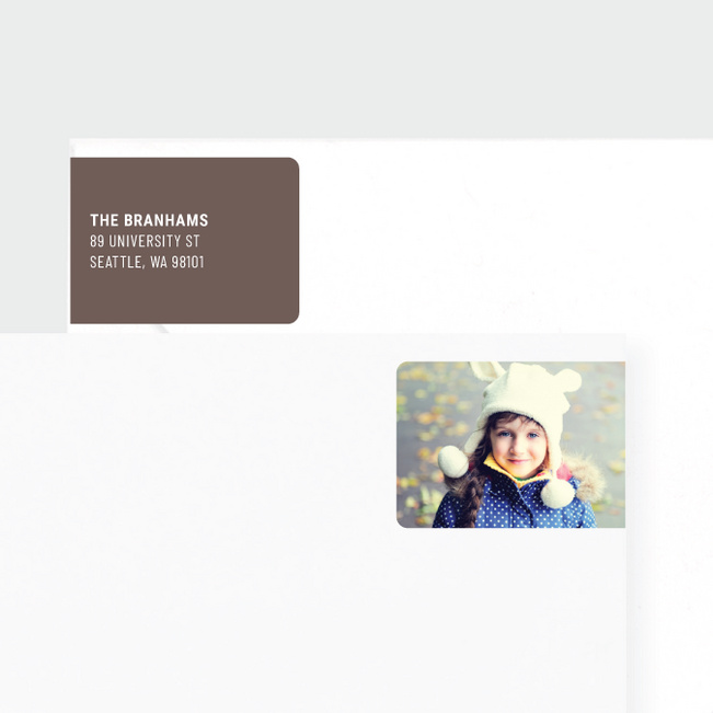 Photo Wrap Behind Return Address Labels - Brown