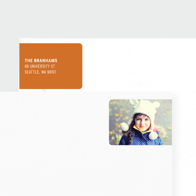 Photo Wrap Behind Return Address Labels - Orange