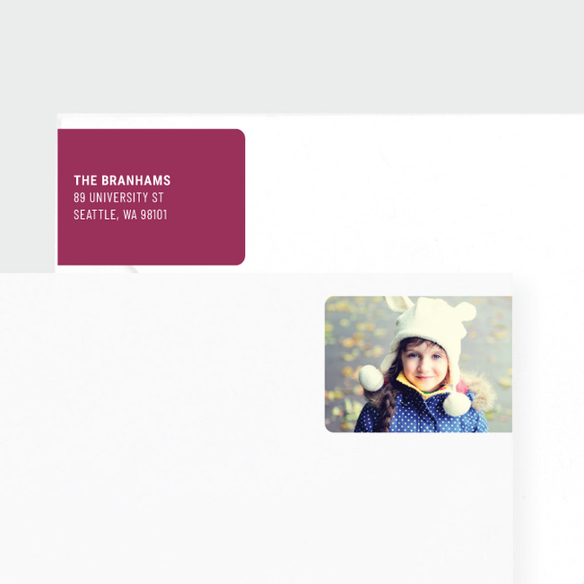 Photo Wrap Behind Return Address Labels - Red