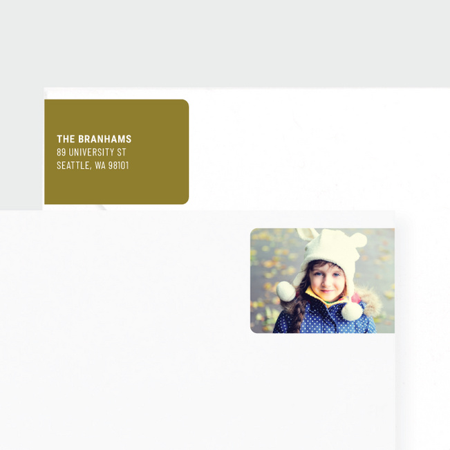 Photo Wrap Behind Return Address Labels - Green
