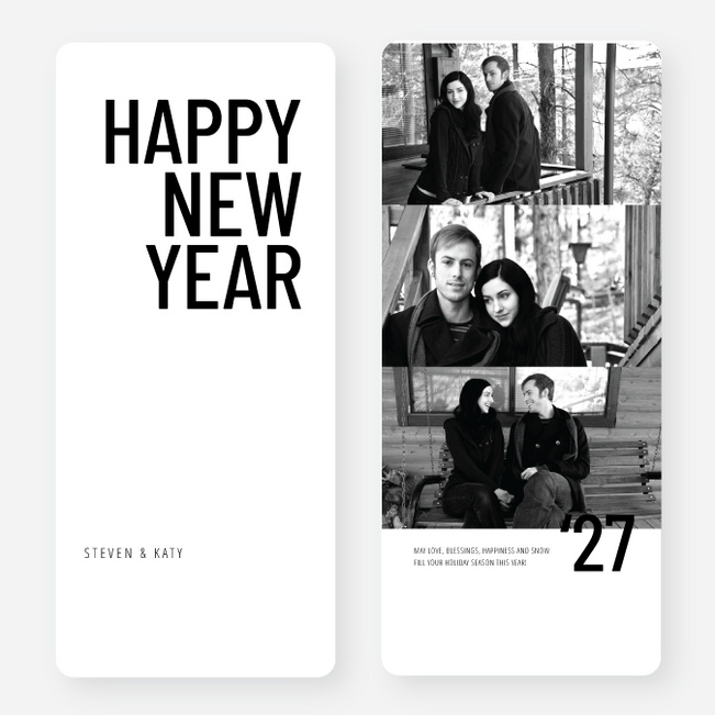Black and White New Year’s Cards - Black
