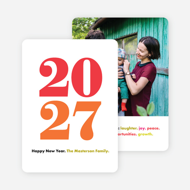 Bright Type New Year Cards - Red
