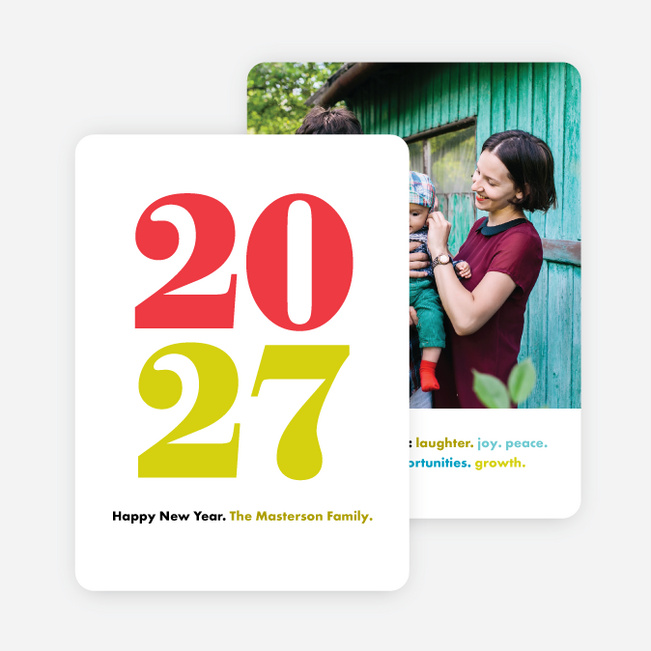 Bright Type New Year Cards - Blue