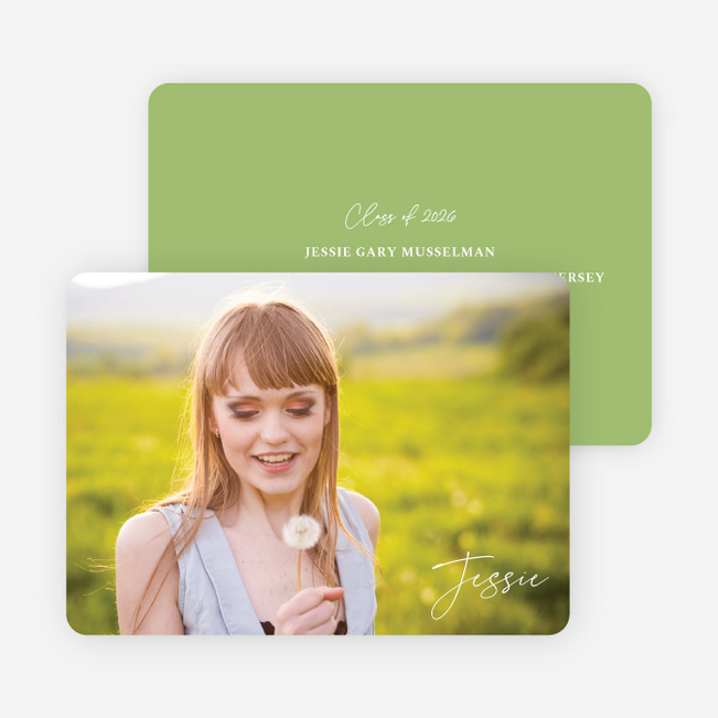 Chic Graduation Photo Announcements - Green