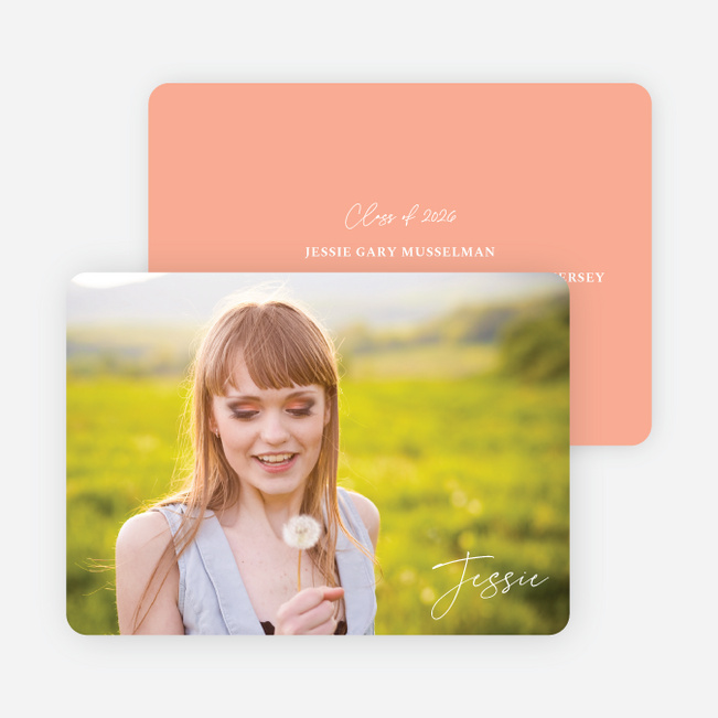 Chic Graduation Photo Announcements - Orange