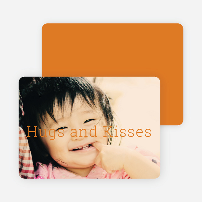 Hugs & Kisses Valentine’s Day Cards - Orange