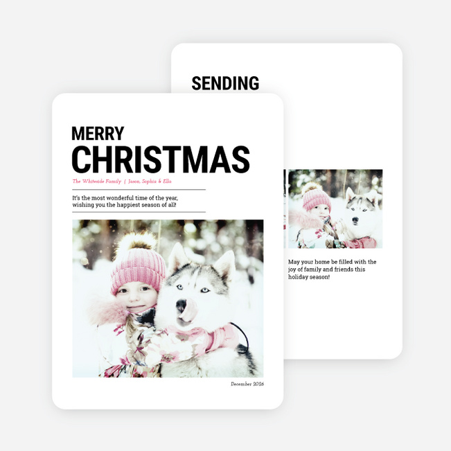 Merry Christmas Newsflash Cards - Black