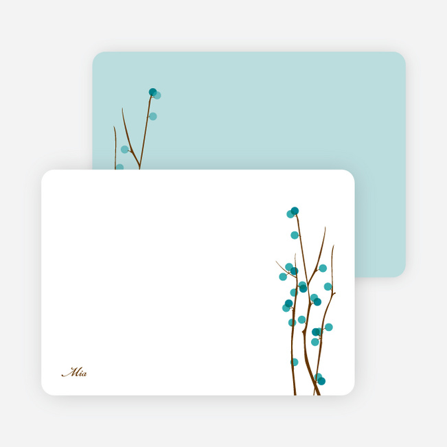 Stationery: ‘Holiday Berries’ cards. - Teal