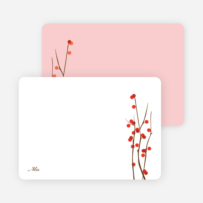 Stationery: ‘Holiday Berries’ cards. - Tomato Red