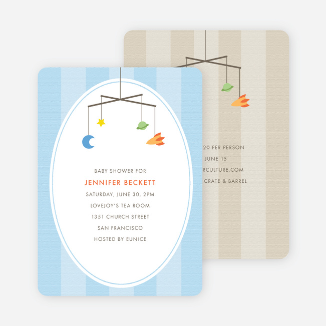 Astronaut and Space Traveler Baby Shower Invitations - Blue