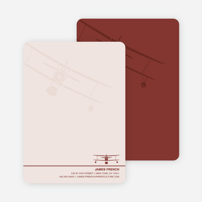 Aviator Custom Stationery for Airplane Fanatics - Blush