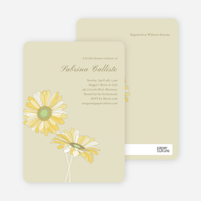 Elegant Flowers Bridal Shower Invitations - Dirty Blonde