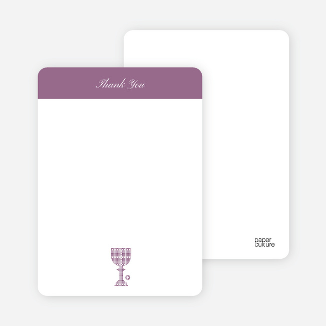Note Cards: ‘First Sacrament – Chalice’ cards. - Grape