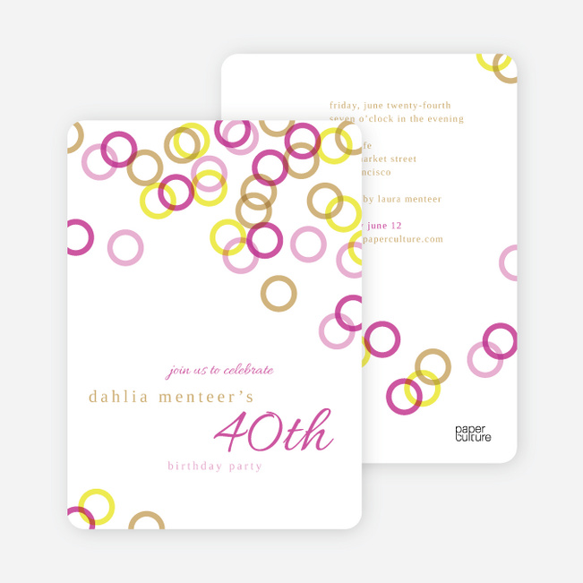 Rings Galore Party Invitations - Pink