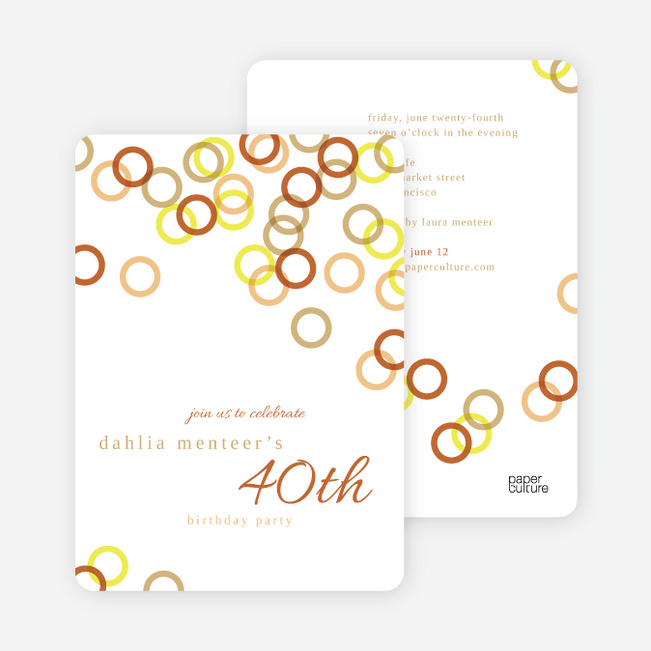 Rings Galore Party Invitations - Brown