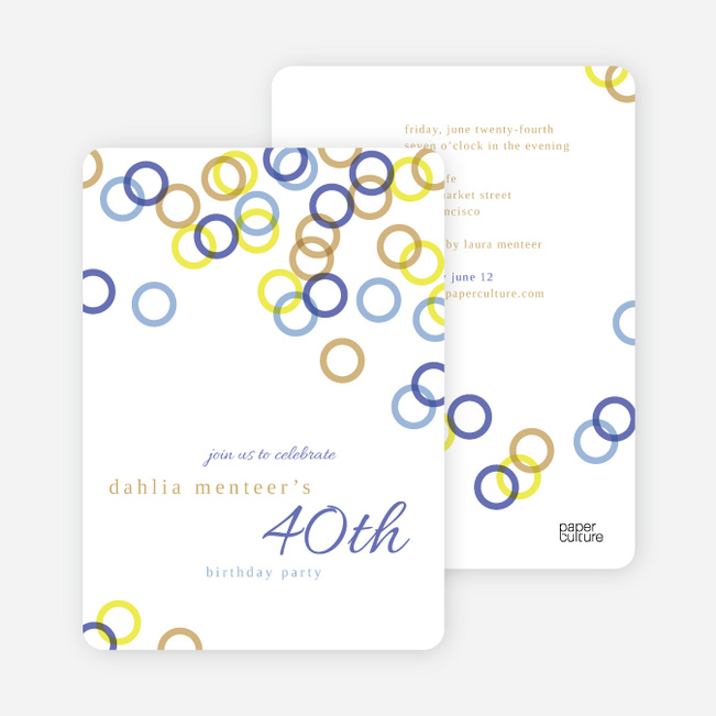 Rings Galore Party Invitations - Blue