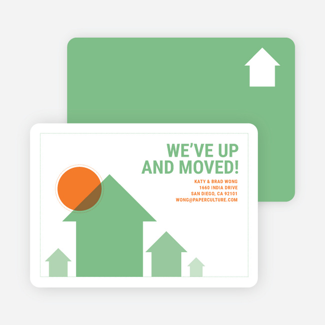 We’ve Up and Moved – Change of Address Cards - Green House