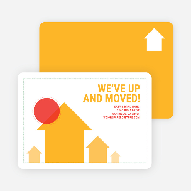 We’ve Up and Moved – Change of Address Cards - Yellow Horizon
