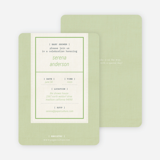 Baby Ticket Baby Shower Invitations - Lime Tree