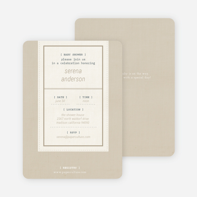 Baby Ticket Baby Shower Invitations - Coffee Cream