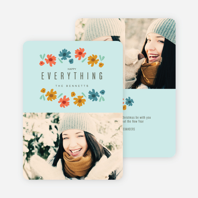 Everything’s Coming up Roses Holiday Cards - Blue